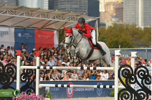 World-class show jumper Martin Fuchs in action